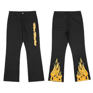 Personalizado para hombres de algodón holgado de gran tamaño Casual Sport Outdoor Track Pants Men Jogger Pants Stacked Flare Sweat Pants - Product Image 5