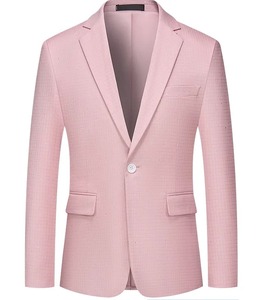 Chaqueta de hombre de alta calidad, chaqueta ajustada coreana transpirable de un solo botón para fiestas de boda, la mejor botonadura única de alta calidad - Product Image 1