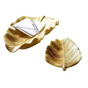 El más nuevo diseño de metal sólido Dátiles Dulces Plato para servir en forma de hoja Plato para servir comida 2 compartimentos Plato para servir Plato - Product Image 2