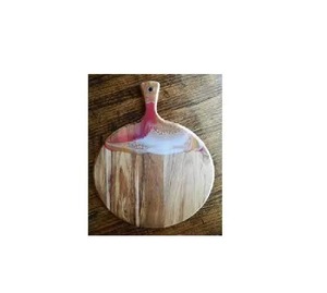 Tabla de cortar de resina y madera impresa a mano, tabla para servir verduras/queso, madera láser personalizada, bloques de logotipo de madera, embalaje de piezas - Product Image 1