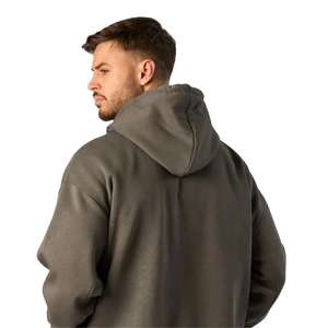 Haute qualité coton uni poids lourd blanc surdimensionné unisexe personnalisé femmes grande taille hommes polaire pull à capuche sweats - Product Image 3