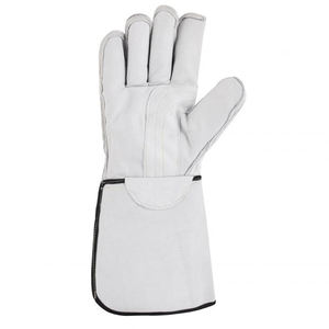 Venta al por mayor de guantes de soldadura de cuero de piel de cabra negro de calidad superior/Nuevo último diseño 2025 Guantes de soldadura - Product Image 2