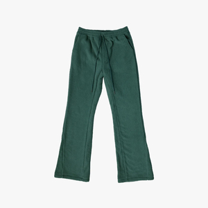 Wholesale Custom Jogger Sweatpants with Stacked Flare Lightweight Mid Waist Solid Color Dark Wash INS Style Cargo Pant with Logo - Product Image 1