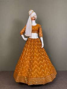 Lehenga choli – broderie à la mode, nouvelle collection, look tendance, Georgette, vêtements indiens pour filles, bas prix - Product Image 5