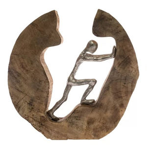 Accesorios de Decoración para el Hogar de Diseño Rústico Nórdico Moderno, Escultura de Hoja de Aluminio con Acabado en Níquel Plateado, Arte Navideño - Product Image 4