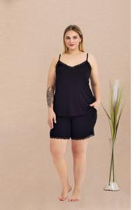 Ensemble de pyjama pour femmes grandes tailles, haut à manches courtes et short, vêtements de nuit confortables, vêtements de maison de grande taille - Product Image 6