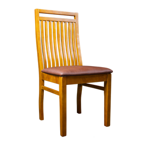 Chaise de salle à manger moderne en cuir et bois massif, hauteur réglable, couleur personnalisée pour villa, cuisine, restaurant, hôtels - Product Image 1