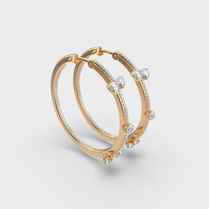 Luxury 14K Rose/White/Yellow Gold Rhodium Plated Diamond <b>Hoop</b> <b>Earrings</b> | Wedding & Party <b>Fine</b> Jewelry for Women OEM/ODM - Product Image 4