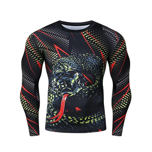 Camiseta de Compresión de Manga Larga para Adultos Unisex de Alta Calidad para MMA BJJ, Cuello Redondo, Sublimada, Transpirable, Antibacteriana, de Secado Rápido - Product Image 1