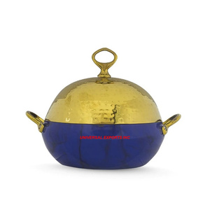 Cazuela de utensilios de cocina hecha a mano de doble pared con acabado de Metal blanco, superventas, nuevo calentador de alimentos de Metal hecho a mano - Product Image 5