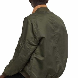 Chaqueta Bomber de Hombre de Lujo, Diseño Original, Logotipo Personalizado Bordado, Otoño, Poliéster Impermeable, Cuello Alto Acanalado - Product Image 4