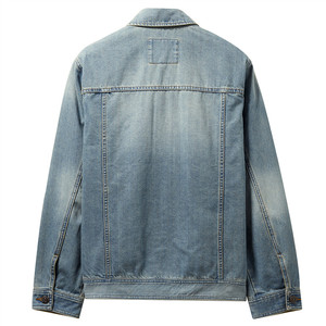 แจ็กเก็ตยีนส์บางออกแบบได้ตามต้องการสำหรับผู้ชายเสื้อแจ็กเก็ตผ้าฝ้ายออร์แกนิคสีดำสไตล์แฟชั่นใหม่ - Product Image 3