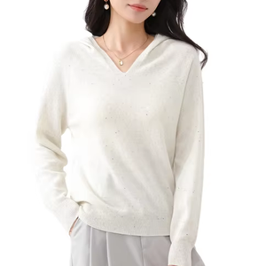 Suéter con capucha OEM para mujer Conjuntos de suéter de punto para mujer Suéter de lana Sudaderas con capucha para mujer Jerseys - Product Image 3