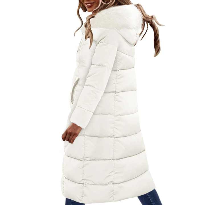 Autumn and Winter Warm Fashion Puffer Jacket Women High Neck Hooded Zipper Design Cotton-Padded Coat