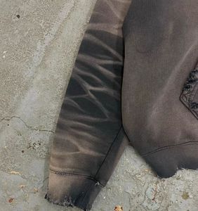 <b>Top</b> Quality Custom 100% Cotton Heavyweight Acid Wash Vintage French Terry <b>Distressed</b> Pink Sun Faded Zip up Hoodie - Product Image 3