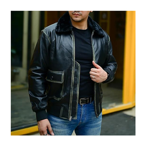 Best Price Comfortable Adjustable Mens Bomber Jacket Newest Stylish Mens Bomber Jacket Leather Jacket - Product Image 4