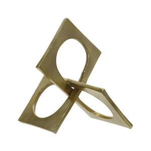 Sculpture en métal doré à motif carré, très vendue, fabriquée en Inde, pour la décoration de la maison, décoration de table, hôtel de luxe, restaurant - Product Image 5