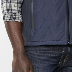 Blouson matelassé unisexe confortable et décontracté sans manches à col montant pour hommes – Services OEM personnalisés, coupe ample - Product Image 4