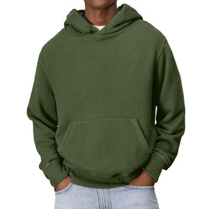 Logo de broderie personnalisé en usine en détresse unisexe hommes sweats à capuche 400GSM lourd pull à capuche surdimensionné - Product Image 1