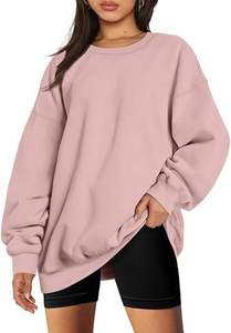 เสื้อสวมหัวคอกลมสำหรับผู้หญิง XS แขนยาวใส่สบายสำหรับฮู้ดซักกรด - Product Image 5
