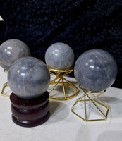 Sphère de pierre de lune noire, cristal de feldspath naturel, boule scintillante, éclat holistique pour la guérison par le Reiki, décoration d'intérieur, minéral poli