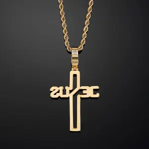 Pendentif personnalisé en alliage plaqué or avec CZ pour homme, style hip-hop - Product Image 4