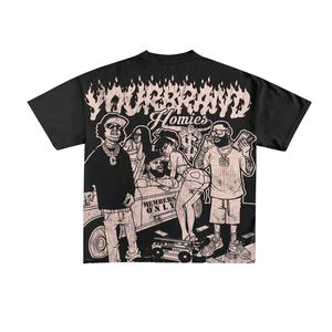 Y2K Streetwear mode personnalisé graphique sérigraphie Vintage 100% coton T-Shirts pour hommes surdimensionné Boxy Fit t-shirt col rond - Product Image 3