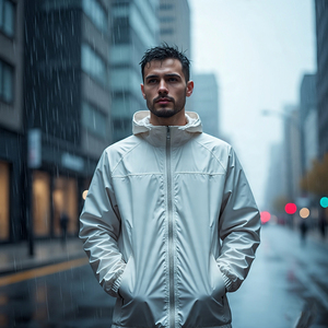 Chaqueta cortavientos impermeable con estampado para hombre, ropa de senderismo al aire libre, chaqueta cortavientos para exteriores, abrigo con estampado de lluvia para hombre - Product Image 3