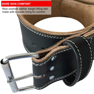 Cinturón de Levantamiento de Pesas de Cuero Resistente, Soporte Fuerte para Espalda y Abdomen, Hebilla Simple o Doble, Personalización OEM para Gimnasios en Todo el Mundo - Product Image 3