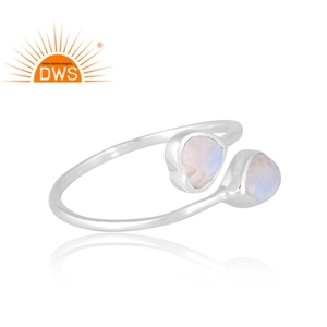 แหวนพลอยสีรุ้งและพระจันทร์สีเงินแท้925สินค้ามาใหม่เครื่องประดับดีไซน์ตามสั่งสำหรับผู้หญิงเป็นของขวัญ - Product Image 4