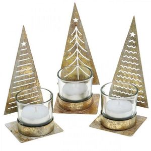 Golden Metal Decorative Tea Light Holder For <b>Christmas</b> Decoration in Best Price - Product Image 1