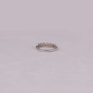 Bague de mariage classique unisexe en or massif 14KT avec plaqué or rose cultivé en laboratoire élégant ovale coupe demi éternité cadeau pour elle - Product Image 4