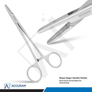 Portaagujas Accuram Mayo Hegar de 15 cm, Instrumento Quirúrgico de Acero Inoxidable Autoclavable, Aplicador de Sutura Médico Dental con Certificación CE - Product Image 3