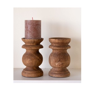 Bougeoir en bois et pilier bougeoir pour décorations de fête décor de Table cadeau de noël en gros supports de pilier - Product Image 2