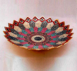 Cuenco multiusos decorativo con diseño de flores hecho a mano de latón para tazón de mesa para servir. - Product Image 3