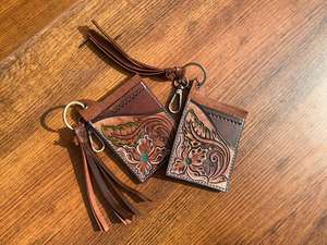 เคสใส่บัตรหนัง ATM ลายดอกไม้แท้มีสไตล์น่ารักแฟชั่นตะวันตกขนาดเล็กมีพู่เคสใส่บัตรพร้อมพวงกุญแจ - Product Image 2