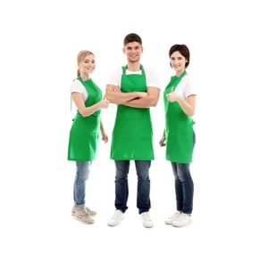 Excellent Quality Widely Used Breathable Comfortable Neck Strap 100% Cotton Knee Length Kitchen Aprons Indian Supplier..