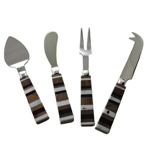 Ensemble de serveurs à fromage en métal design avec poignée décorative en pierre Outils à fromage en acier inoxydable Trancheuse pour offrir - Product Image 6