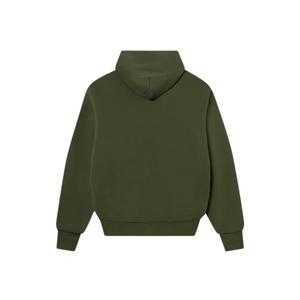 เสื้อมีฮู้ดซิปสองชั้นผ้าฝ้าย100% โอเวอร์ไซส์สีเขียวมะกอกออกแบบได้ตามที่ต้องการสำหรับฤดูหนาว - Product Image 5