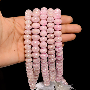 Cuentas de Grapolite rosa, cuentas lisas de piedras preciosas con forma de Rondelle de Grapolite rosa, Grapolite para la fabricación de joyas, artesanía de piedras preciosas, - Product Image 5