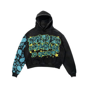 Servicio OEM, Sudaderas con Capucha, Logotipo Personalizado, Gruesas, Extra Grandes, con Hombros Caídos, Sudaderas con Capucha para Hombre, Ropa Urbana, Impresión DTG - Product Image 4