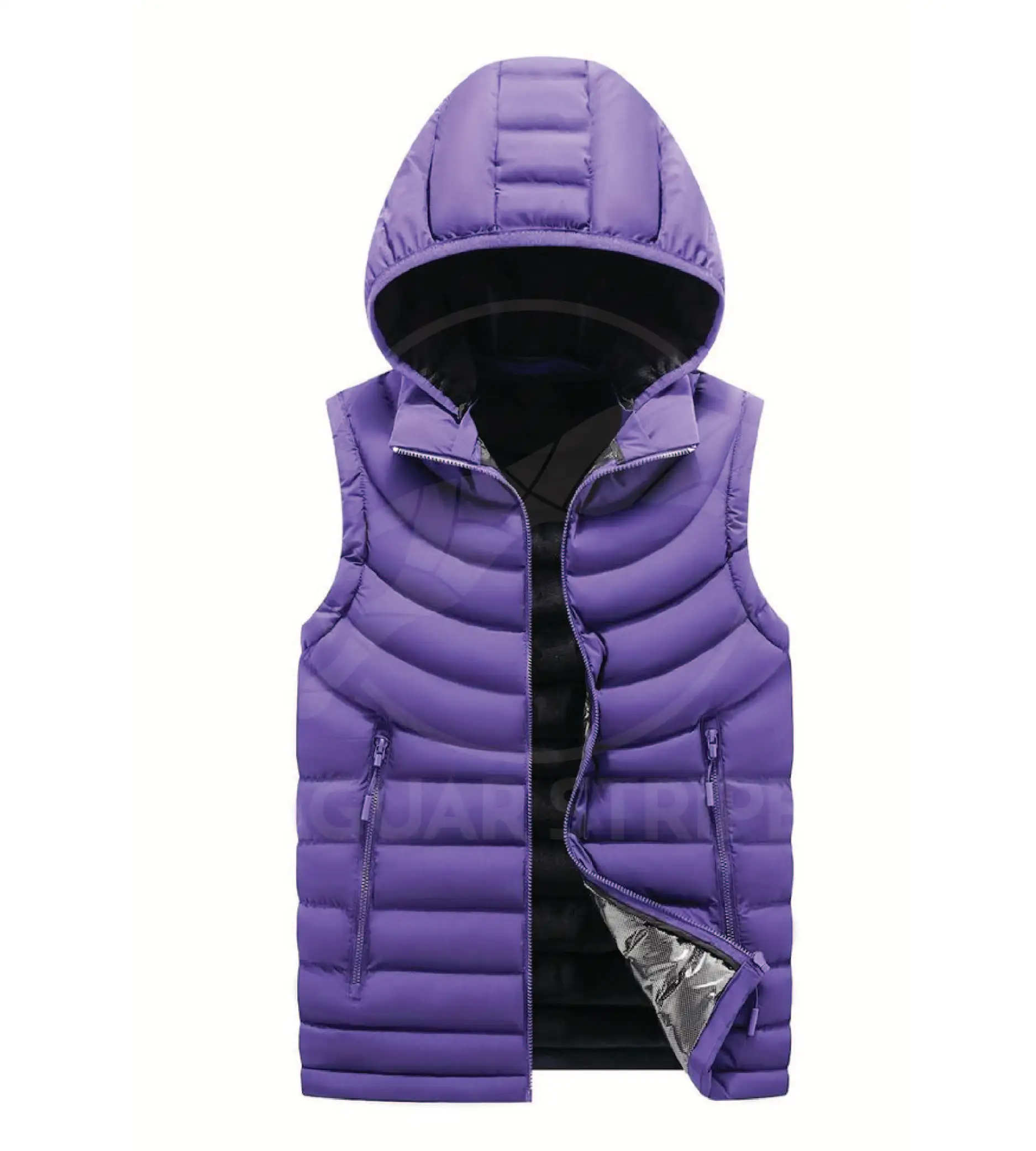 Laag Moq Oem Mannen Custom Puffer Vest Met Capuchon, Mouwloos Vest Streetwear Winter Katoenen Puffer Vest