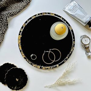 Plateau de service à 3 niveaux en résine décorative de créateur, fabriqué à la main et personnalisé de qualité supérieure, ensemble de sous-verres pour la maison et les restaurants de l'Inde - Product Image 2