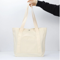 Sac fourre-tout réutilisable en toile de coton naturelle épaisse certifiée GOTS, 12 oz, avec poignées, pour le shopping, sérigraphié, OEM/ODM PFIVE Medium