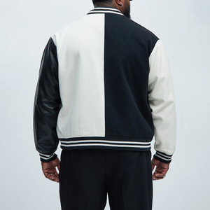 Chaquetas Bomber de Alta Calidad al por Mayor con Mangas de Cuero, Chaquetas Bomber con Logotipo Personalizado para Hombre - Product Image 2