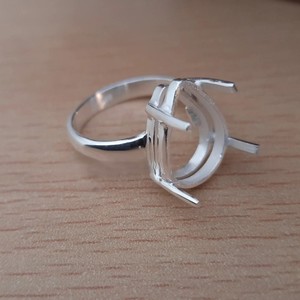 925 Sterling Silver Pear Stone Setting 4X6MM Double Layer Collet Prong Handmade Bezel Mount Jewelry <b>Ring</b> DIY Jewelry Supplier - Product Image 4