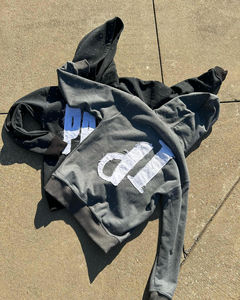 Sudadera con Capucha para Hombre, 100% Algodón, con Cierre, Bordado Personalizado con Pedrería, Estilo Urbano, Tinte Liso, Tejido de Punto Extragrande, Impermeable - Product Image 6