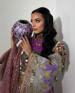 Robe de style afghan pour femmes pleine longueur entièrement cousue fête mariage festival robe évasée pour adultes - Product Image 3