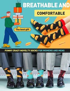 Calcetines divertidos para hombres, mujeres, divertidos, acogedores, locos, novedosos, a la moda, transpirables, estampados, calcetines de algodón para botas - Product Image 3
