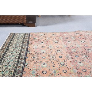 Tapis turc vintage moderne de grande surface 3.1x9,4 pieds motif patchwork écologique rose noir laine latex couloir décor de chambre - Product Image 2